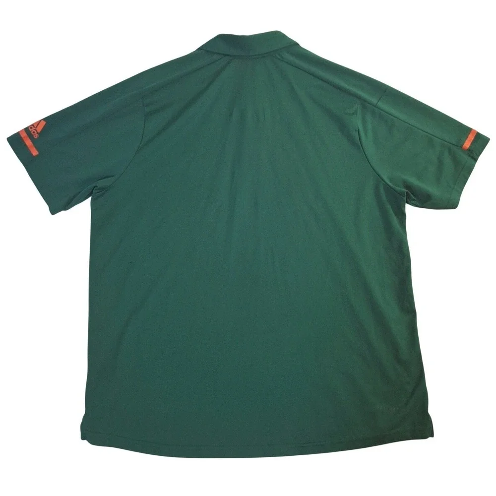 Adidas Miami Hurricanes Men XL‎ Green Polo Shirt NCAA Hurricanes Short Slv